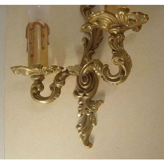 フランスアンティークスタイルのツインキャンドルブラケットライト