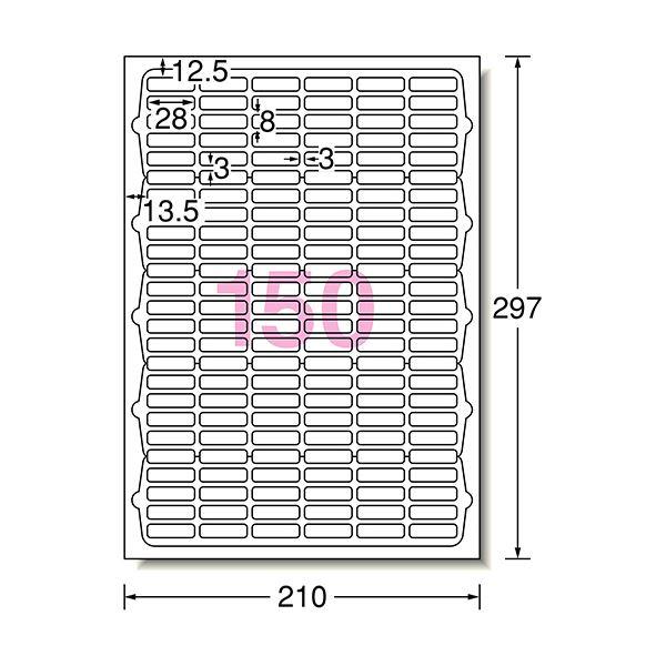 （まとめ）エーワンラベルシール[レーザープリンタ] マット紙・ホワイト A4判 150面 28×8mm 四辺余白付 角丸 651501冊(10シート) 〔×10セット〕_1