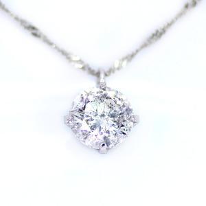 純プラチナ 0.7ct 4つ爪ダイヤモンドペンダント/ネックレス (鑑別書付き)の画像
