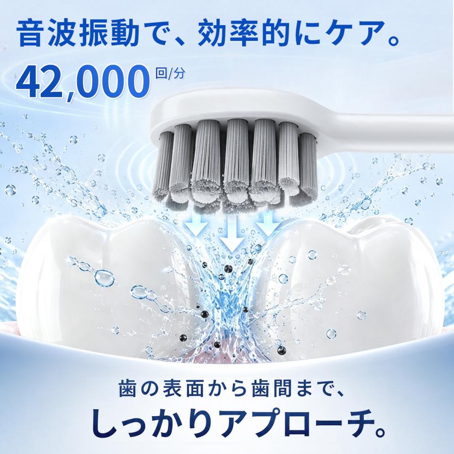 電動歯ブラシ ギフト 歯ブラシ 音波式 IPX7防水 42000回転/分