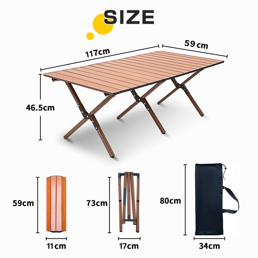 折りたたみテーブル アウトドアテーブル 秋 キャンプ 120cm 90cm 超