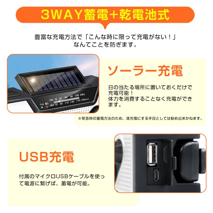 防災ラジオ 多機能防災ラジオ 充電器 モバイルバッテリー 多機能 USB