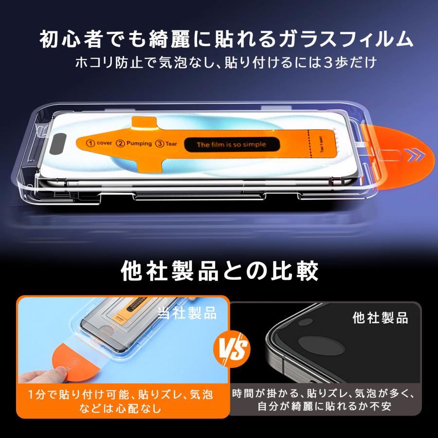 2枚セット iPhone16/16Plus/16Pro/16ProMax フィルム 保護フィルム 