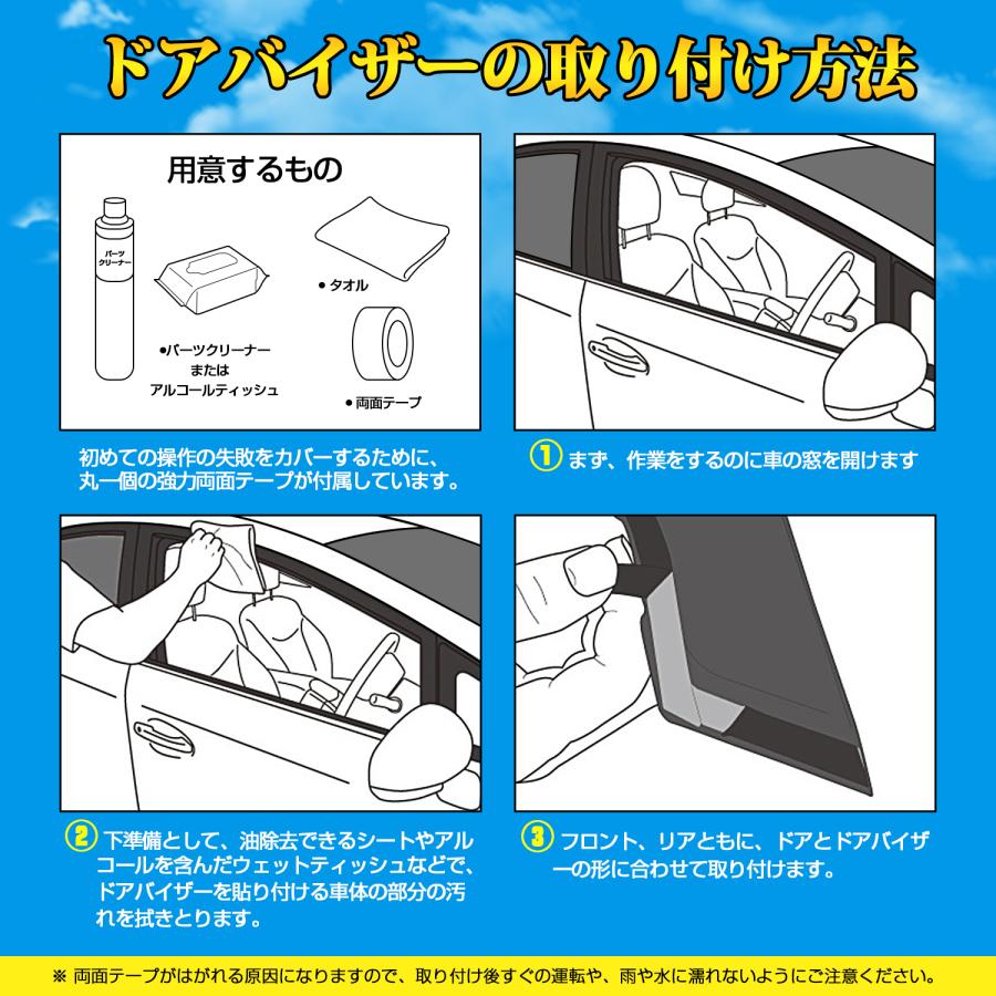 ドアバイザー ノア ヴォクシー 80系 90系 サイド バイザー 雨除け