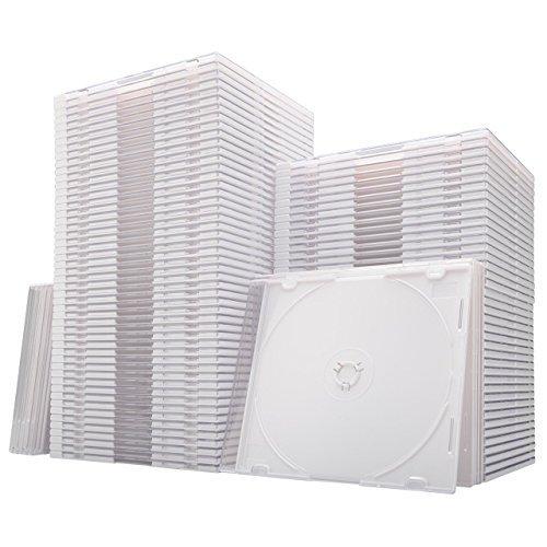 イーサプライ スーパースリム DVD CD ブルーレイケース プラケース ホワイト 薄型5.2mm 100枚 EZ2-FCD031-100W｜me-puru｜02