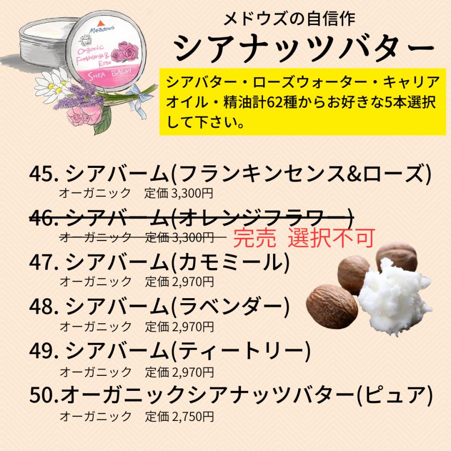 【創業20周年記念】62種類のオーガニック精油・キャリアオイル・バーム・ウォーターからお好きな5本選んで11,000円 |  | 10