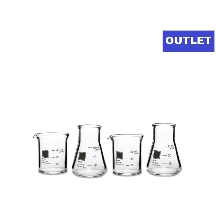 ラボラトリーショットグラス(4個)(OUTLET)　Periodic Tableware ビーカー フラスコ ビーカーグラス | 