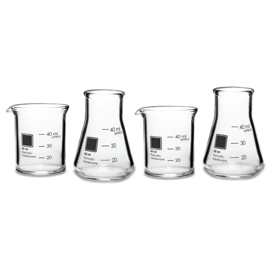 ラボラトリーショットグラス 40ml (4個) 耐熱 Periodic Tableware 