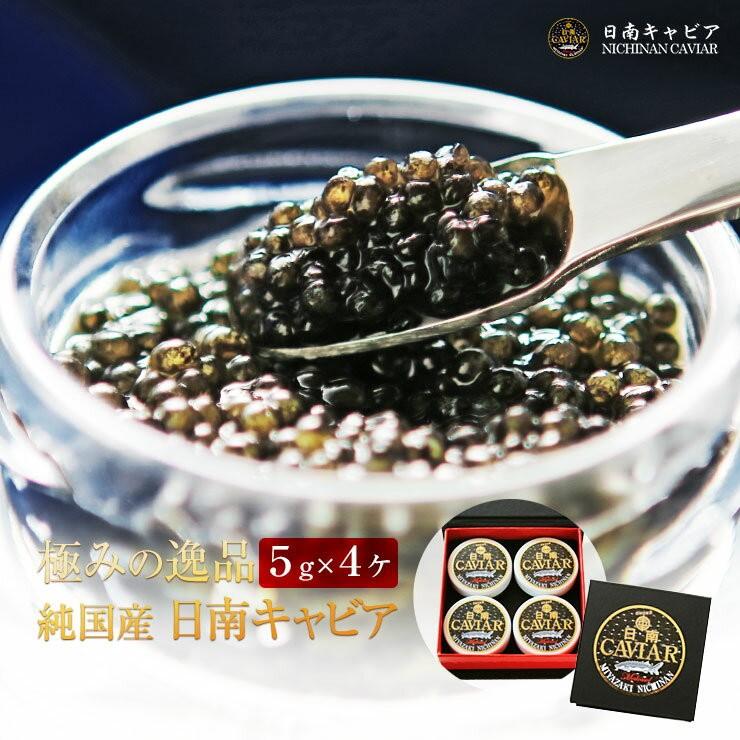 宮崎県産 国産 フレッシュキャビア 生キャビア 日南キャビア(きゃびあ) 5g×4 冷凍 魚卵 最高級 防腐剤不使用 非加熱 世界三大珍味 低塩分 | 