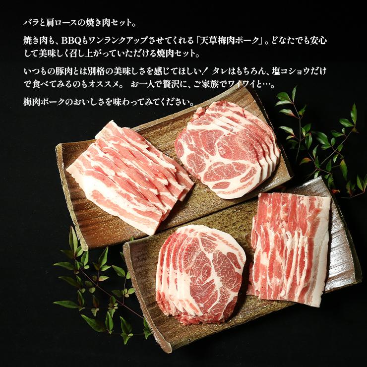 お歳暮 御歳暮 ギフト 贈り物 天草梅肉ポーク 豚肉 焼肉セット バラ焼肉用 500g 肩ロース焼肉用 500g 熊本産 ホルモン・抗生物質不使用 抗菌剤無添加 | 天草梅肉ポーク | 06