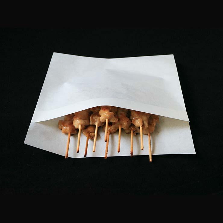 スチーム加熱済み焼き鳥 専用 包装資材(包材/袋/フードトレイ) 串物袋 100枚 5本〜15本 白無地 紙製でプラと比べて環境にやさしい |  | 02