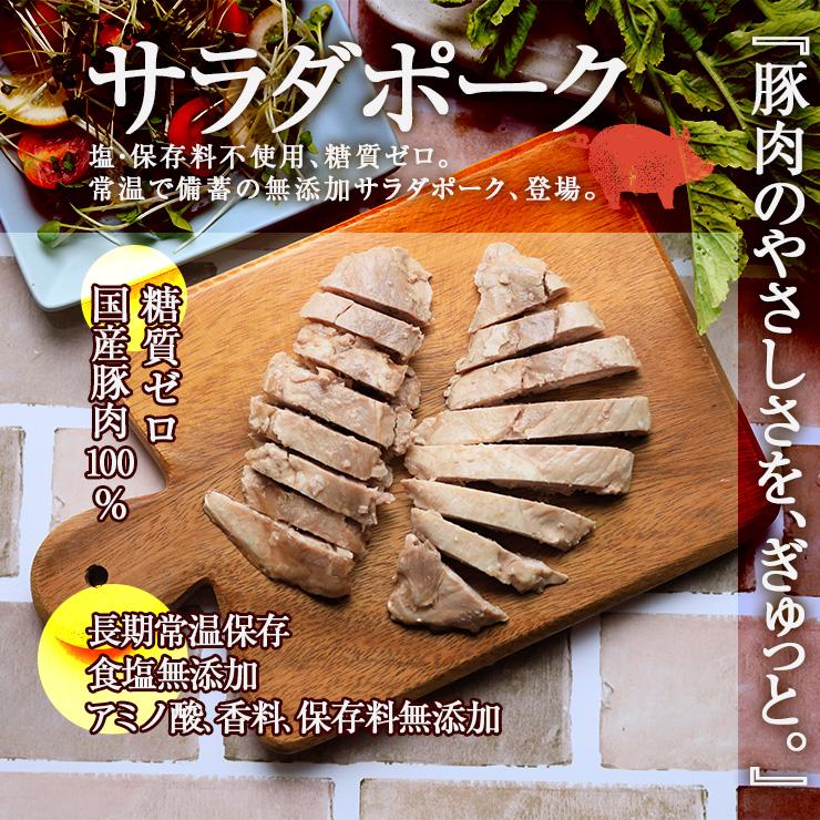 セール 半額 豚肉 糖質0g(糖質ゼロ)のサラダポーク 100g×100 無添加 常温 まとめ買い 非常食 薄味 味なし 食塩無添加 食塩不使用 保存食 レトルトおかず |  | 04