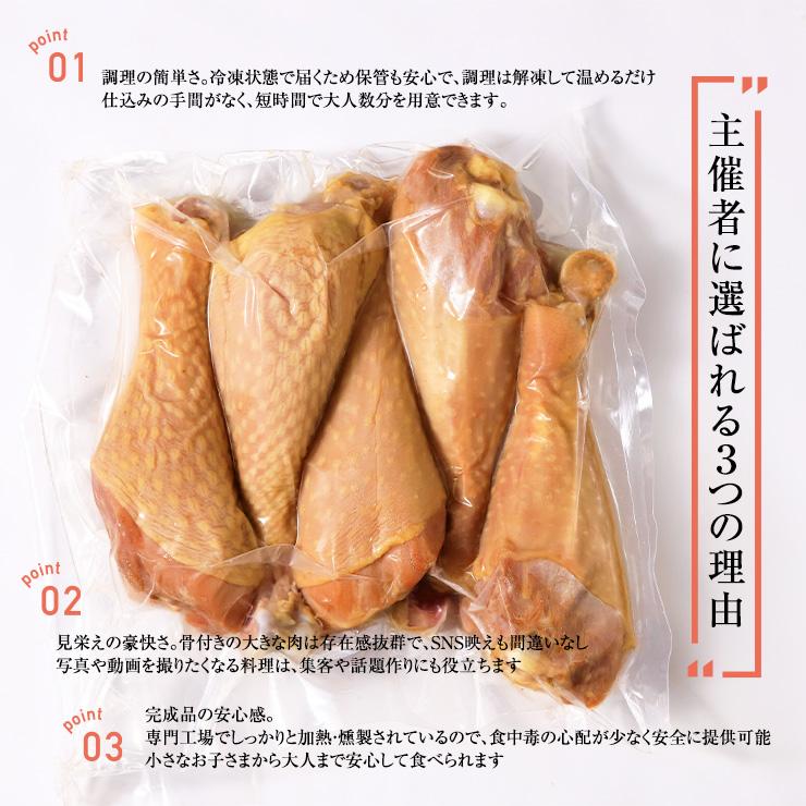 スモークターキー スモークターキーレッグ 七面鳥 ドラム ターキーハム 骨付き肉 骨付きもも肉 1本200g〜250g 5本 食べ物 お肉 スモークチキン |  | 04