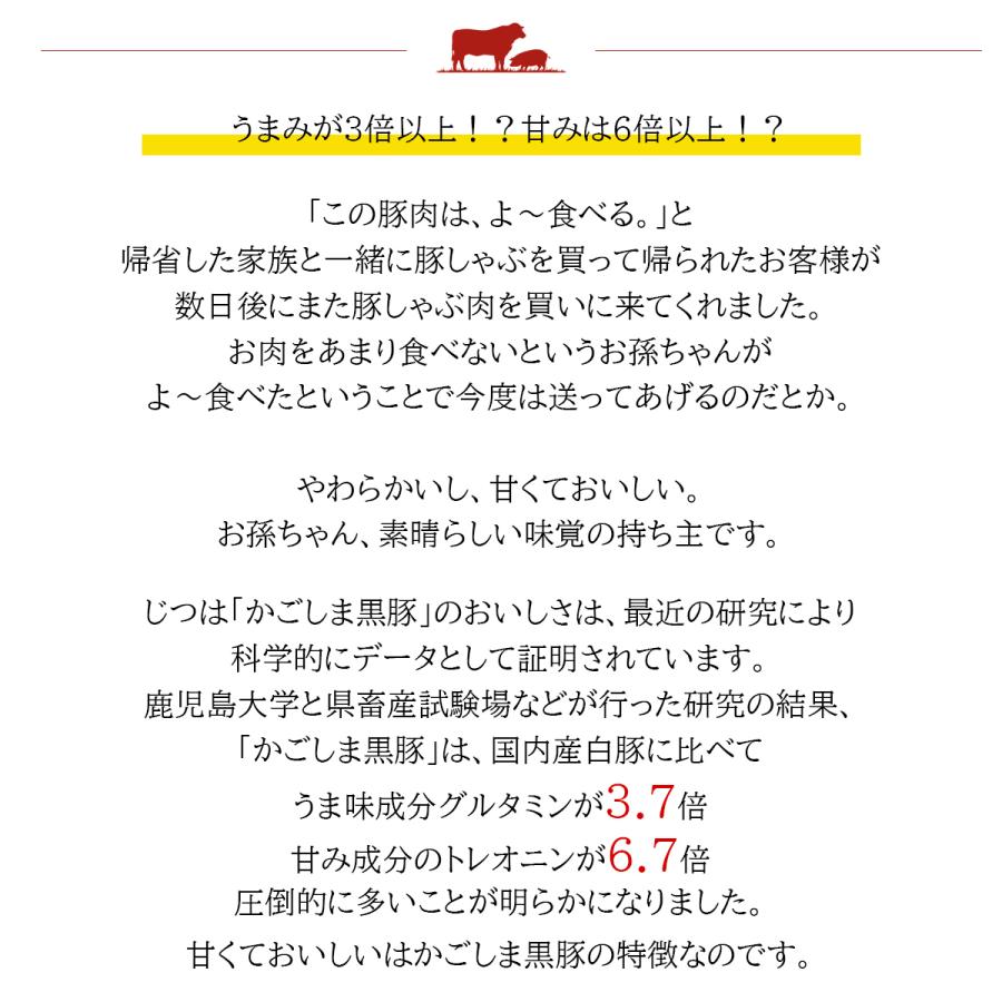 ギフト プレゼント 肉 豚肉 黒豚 かごしま黒豚 ロース しゃぶしゃぶ 400g 豚しゃぶ 内祝い 誕生日 風呂敷ギフト｜meat-tamaya｜04