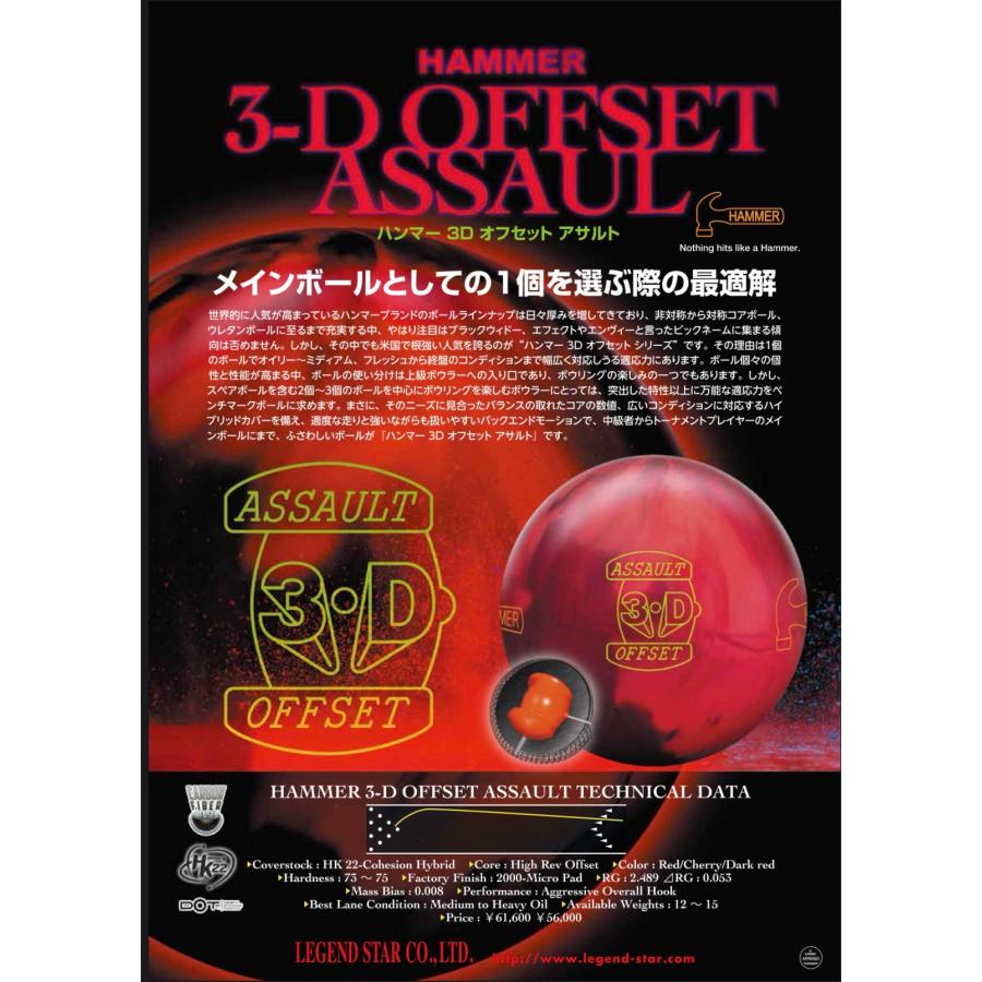 お*キ様 ハンマー 3D OFFSET ボウリングボール 赤　15P4 新品未使 お*キ様 ハンマー 3D OFFSET ボウリングボール 赤 15P4 新品未使
