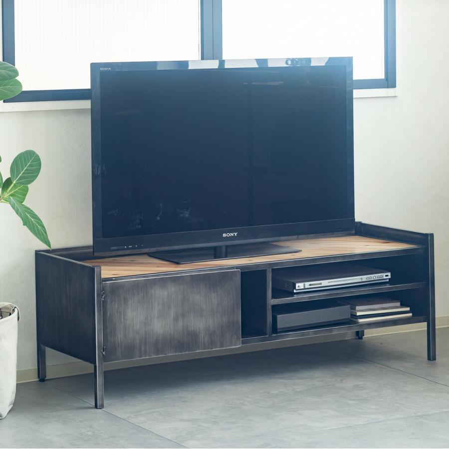 テレビ台 ヴィンテージ 風質感 アイアン × 天然木 ローボード 150 