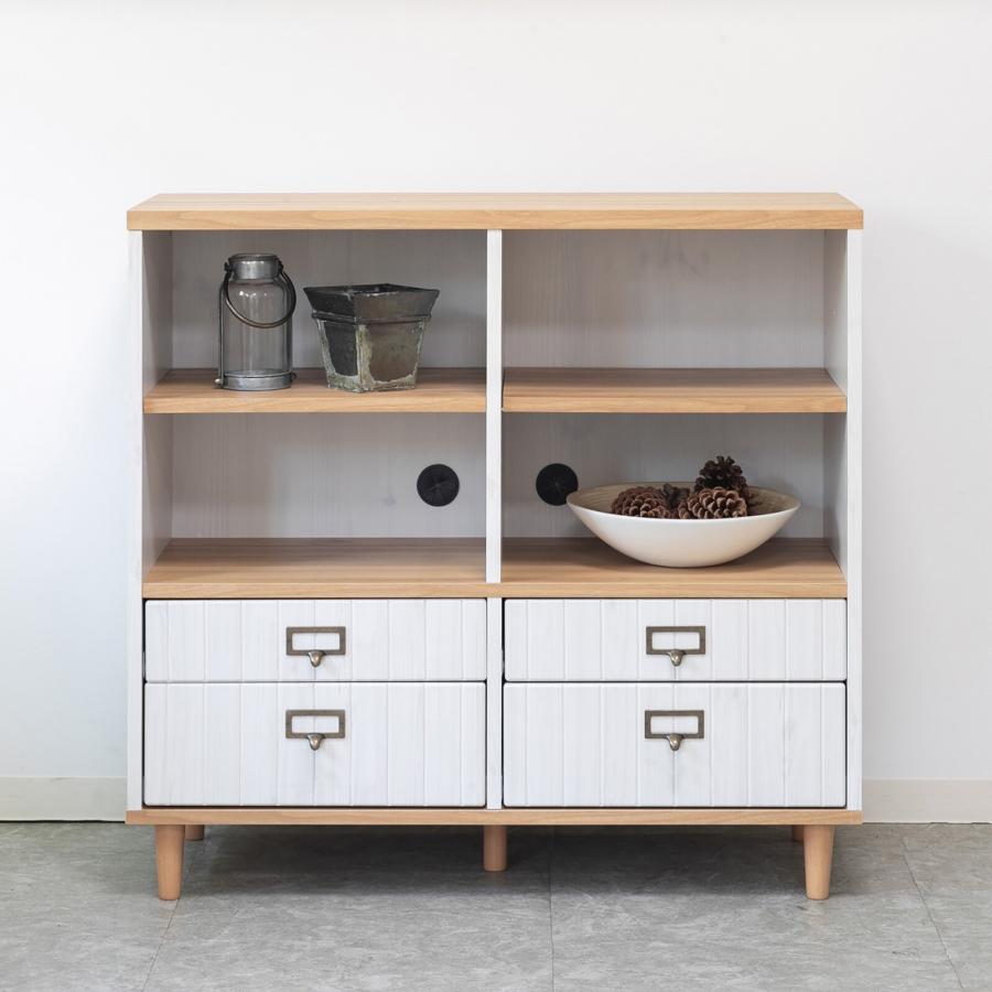 フレンチカントリー調 キャビネット ✨✨ 素朴で可愛いフレンチカントリー調シリーズ◇90キャビネット