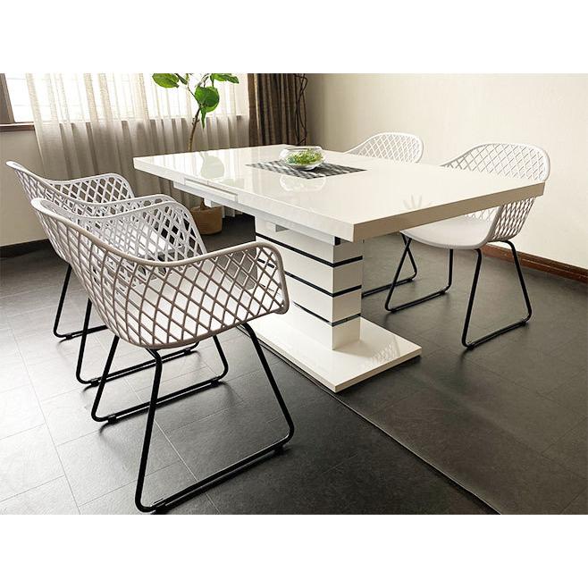 ② 4人掛け ダイニングセット テーブル幅160cm 椅子4脚 家具 食卓テーブル エナメル 鏡面 ブラック 木目調 ダイニング 大きめ 食卓セット 家具 苫小牧西店 ② 4人掛け ダイニングセット テーブル幅160cm 椅子4脚 家具 食卓