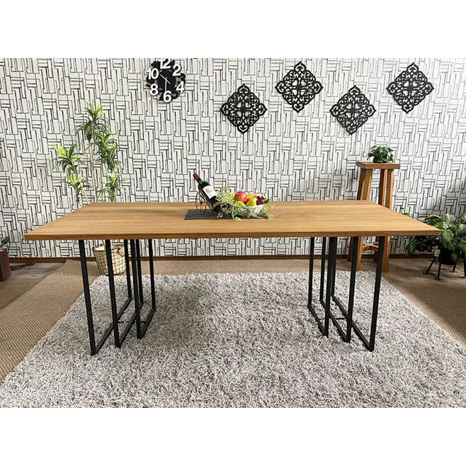 ダイニングテーブル 一枚板風テーブル ハギ材 幅188cm 一点モノ 一枚板