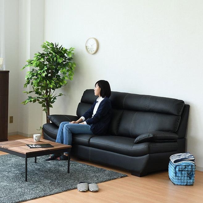 ソファー 2P 2人掛け ソファ 幅156cm おしゃれ エアレザー ブラウン