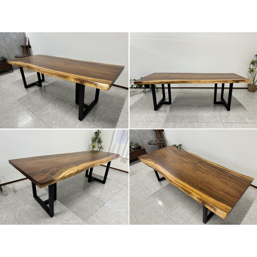 無垢 一枚板テーブル 幅220cm 天厚50mm 一点モノ 脚付き 一枚板 座卓可  