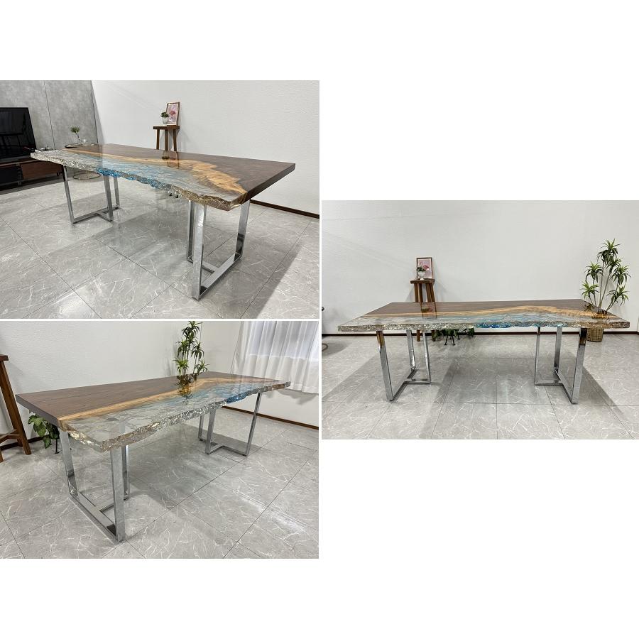 レジンテーブル ダイニングテーブル 幅200cm クラッシュレジン レジンテーブル ダイニングテーブル 幅200cm クラッシュレジン
