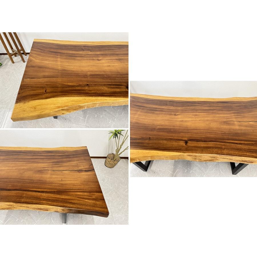 無垢 一枚板テーブル 幅180cm 天厚55mm 一点モノ 脚付き 一枚板 座卓可