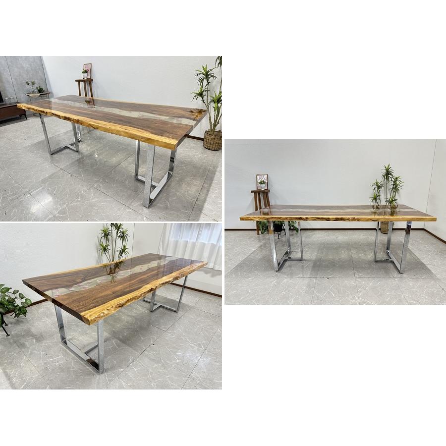 レジンテーブル 一枚板 ダイニングテーブル 幅200cm 花 花びら 樹脂