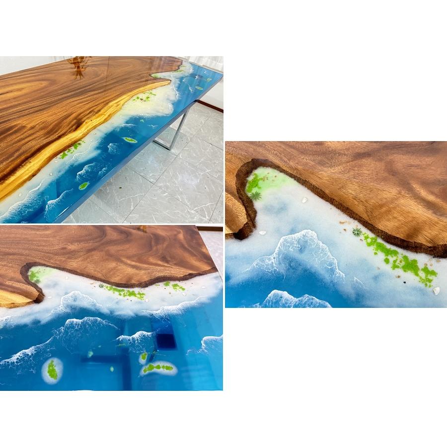 レジンテーブル ダイニングテーブル 幅180cm 蓄光 夜光 海 海岸 レジンテーブル ダイニングテーブル 幅180cm 蓄光 夜光 海 海岸