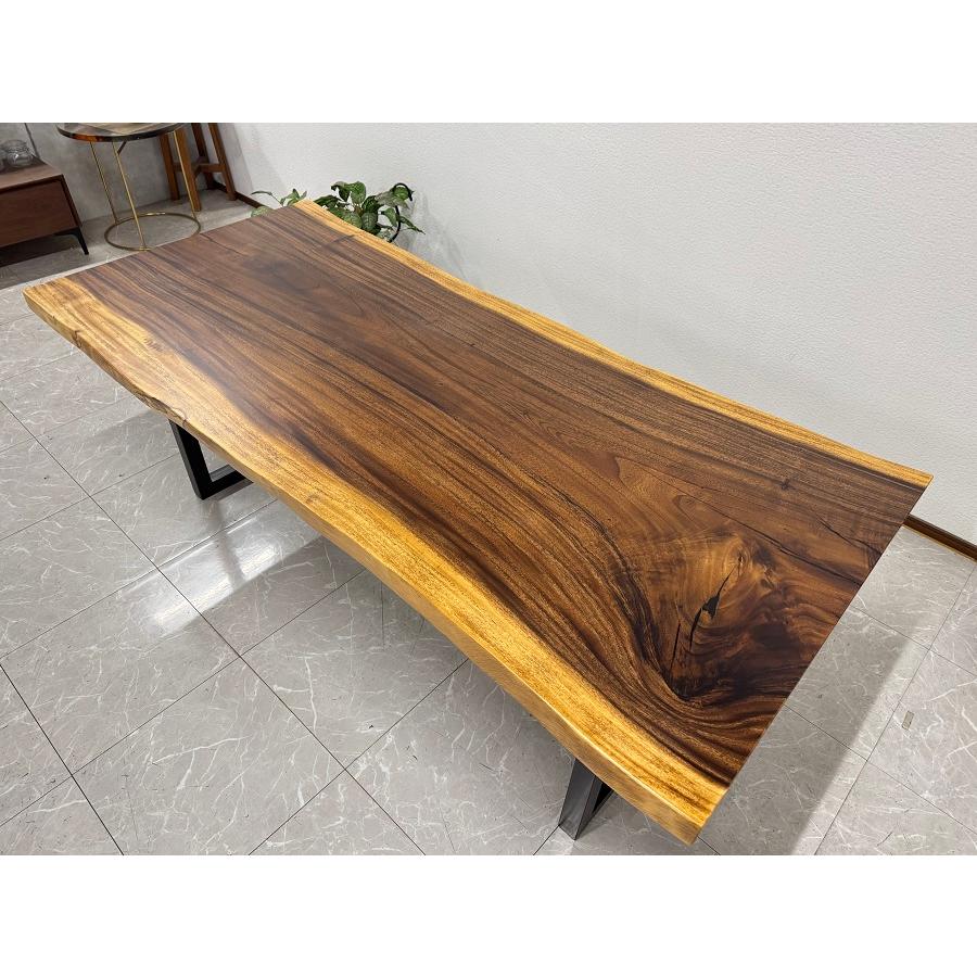 無垢 一枚板テーブル 幅200cm 天厚5.5 一点モノ 脚付き 一枚板 座卓可