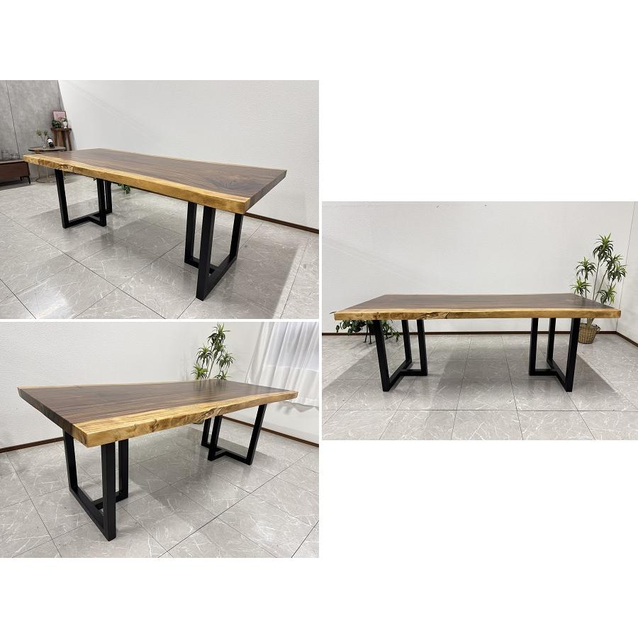 無垢 一枚板テーブル 幅200cm 天厚5.5 一点モノ 脚付き 一枚板 座卓可