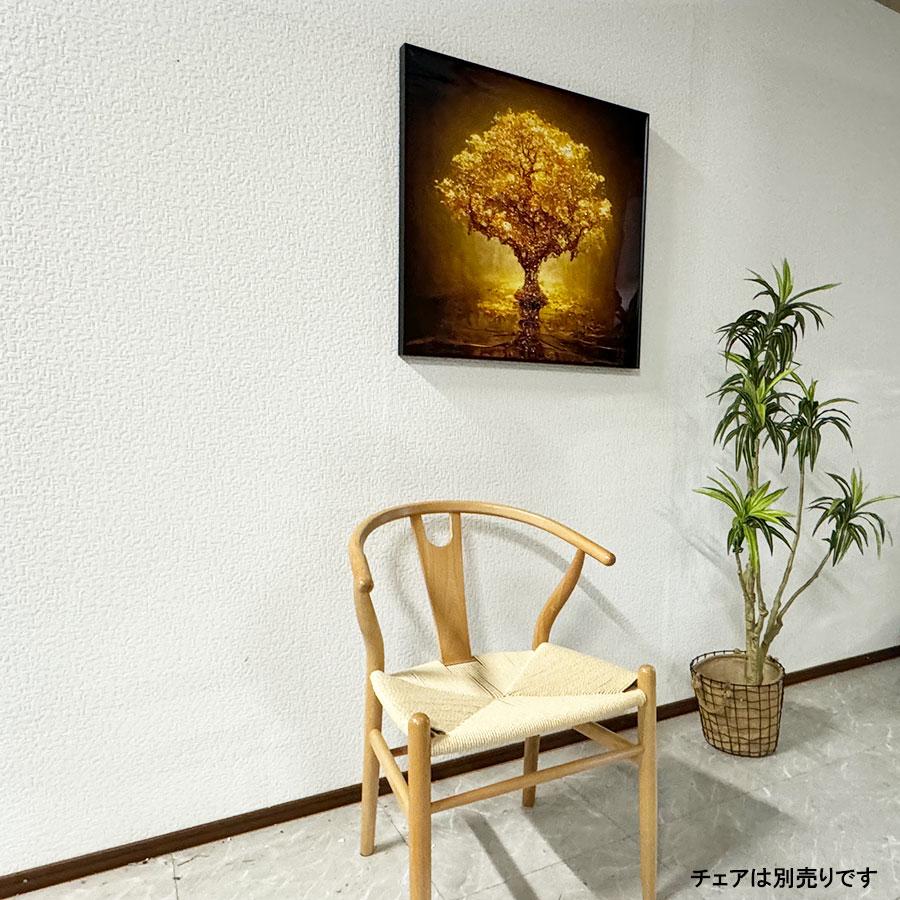 クリスタル アートパネル 水晶パネル 70×70 壁掛け絵 パネル 金 風水