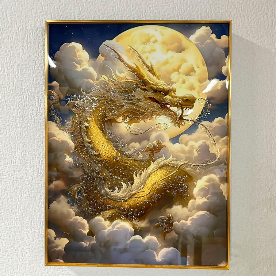 クリスタルペインティングアートパネル 60×80cm 楽天市場】水晶パネル アートパネル 60×80cm 開運画 金フレーム