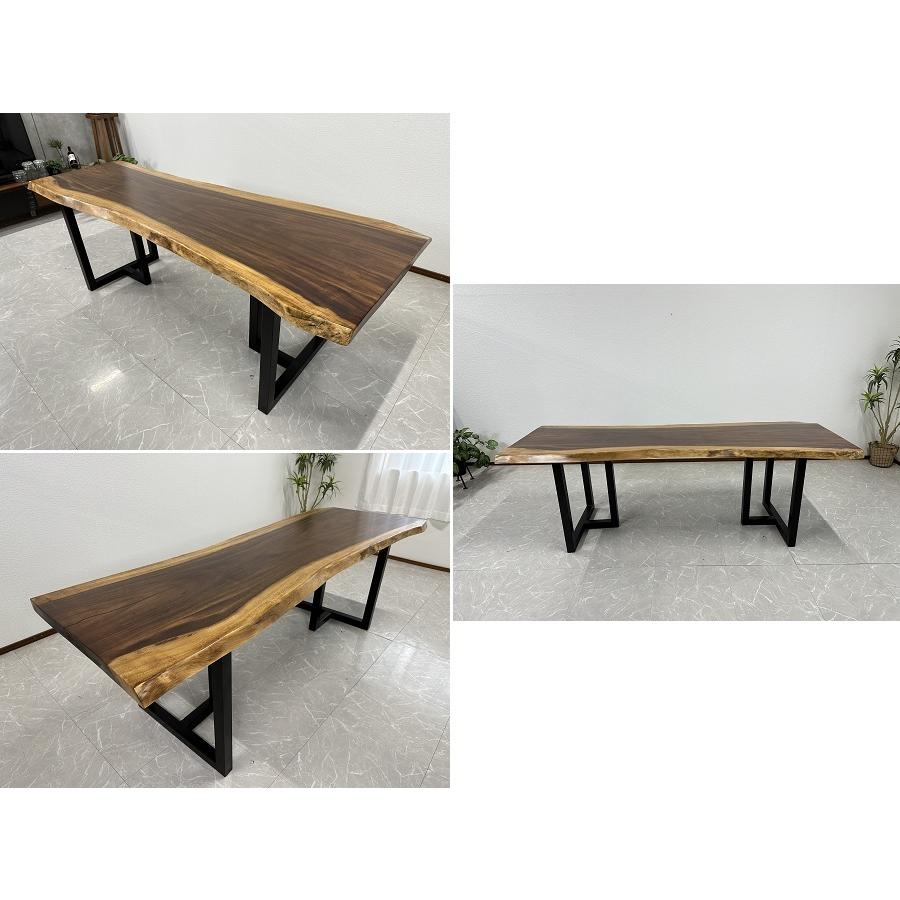 無垢 一枚板テーブル 幅218cm 天厚45mm 一点モノ 脚付き 一枚板 座卓可