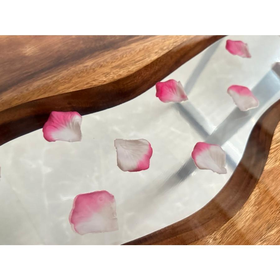 レジンテーブル ダイニングテーブル 一枚板 花 花びら 紅葉 桜 レジン