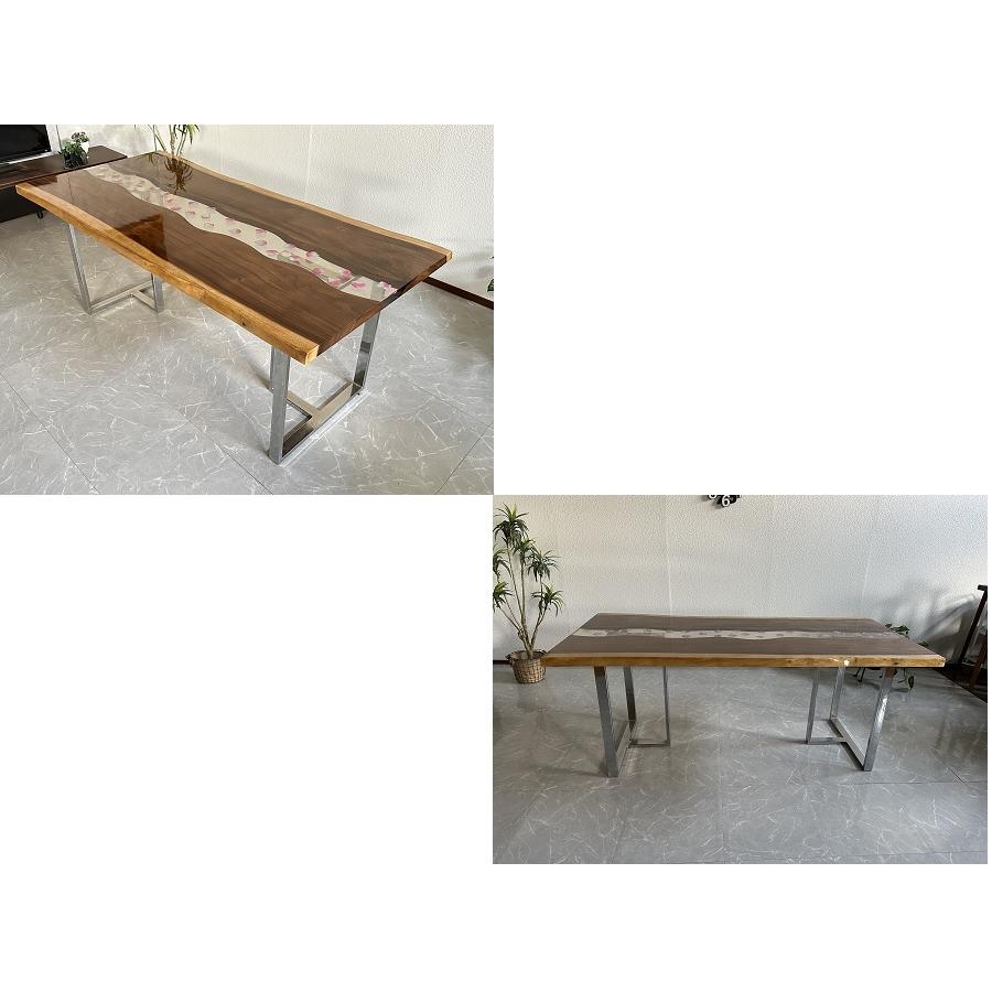 レジンテーブル ダイニングテーブル 一枚板 花 花びら 紅葉 桜