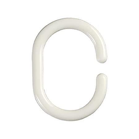 贅沢屋の MAYTEX Bone Hook, C-Shaped with Rings Curtain Shower Plastic シャワーカーテン