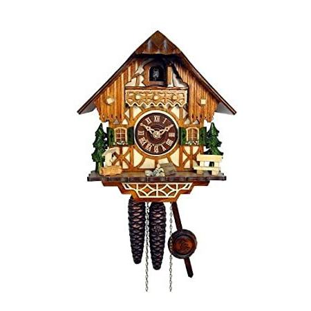 印象のデザイン Cuckoo Schwer August Clock 1.0260.01.C House Forest Black Little 掛け時計、壁掛け時計
