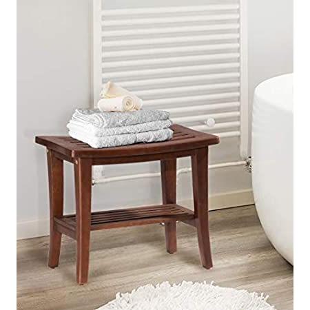 2021高い素材  Hillsdale Furniture Preston shower vanity stool, walnut バスチェア