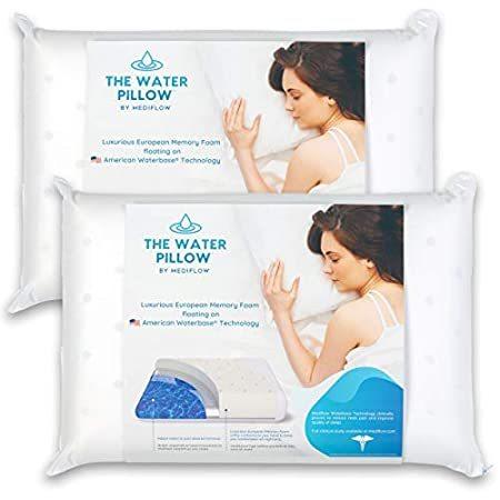 【おトク】 Mediflow製ウォーターピロー：低反発素材と水性技術 Pack Twin 首の痛みを軽減し睡眠の質を向上させる臨床的に証明されています。 - 湯上りタオル、バスタオル