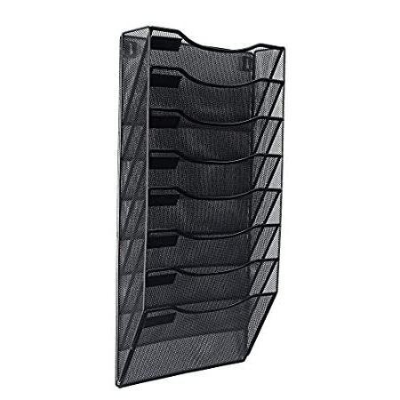 Klickpick 大放出セール Office壁マウントメタルメッシュファイルオーガナイザーマガジンホルダーオーガナイザー5セクションラック 多目的に使用表示ファイル