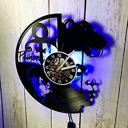 売れ筋商品 Wall Clock Compatible with Prince - LED Backlight Vinyl Wall Clock Night At 掛け時計、壁掛け時計