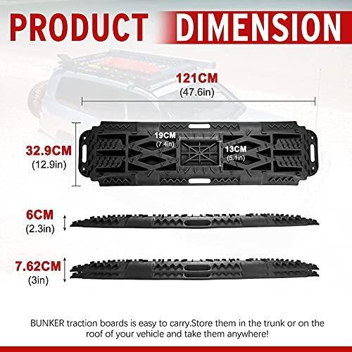 BUNKER INDUST 4x4 Recovery Kit, 2 Pcs Offroad Traction Boards Black + 1 Pcs｜mechalogi｜04