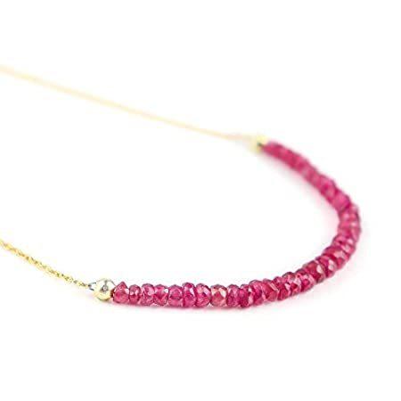 【特別訳あり特価】 InfinityGemsArt Color Jewel Women Necklace Beads Bar Gemstone, Ruby Natural ネックレス、ペンダント