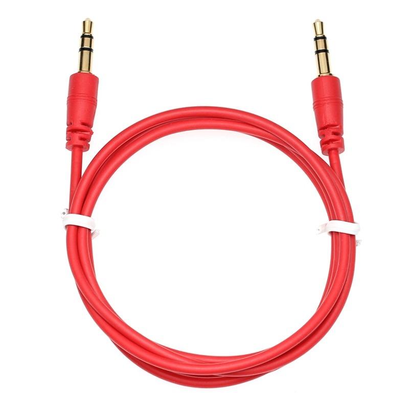 オーディオケーブル 3.5mm プラグジャック ステレオ 両端 ゴールドメッキ加工 全長1メートル 全9色から選択可能 【ブラック