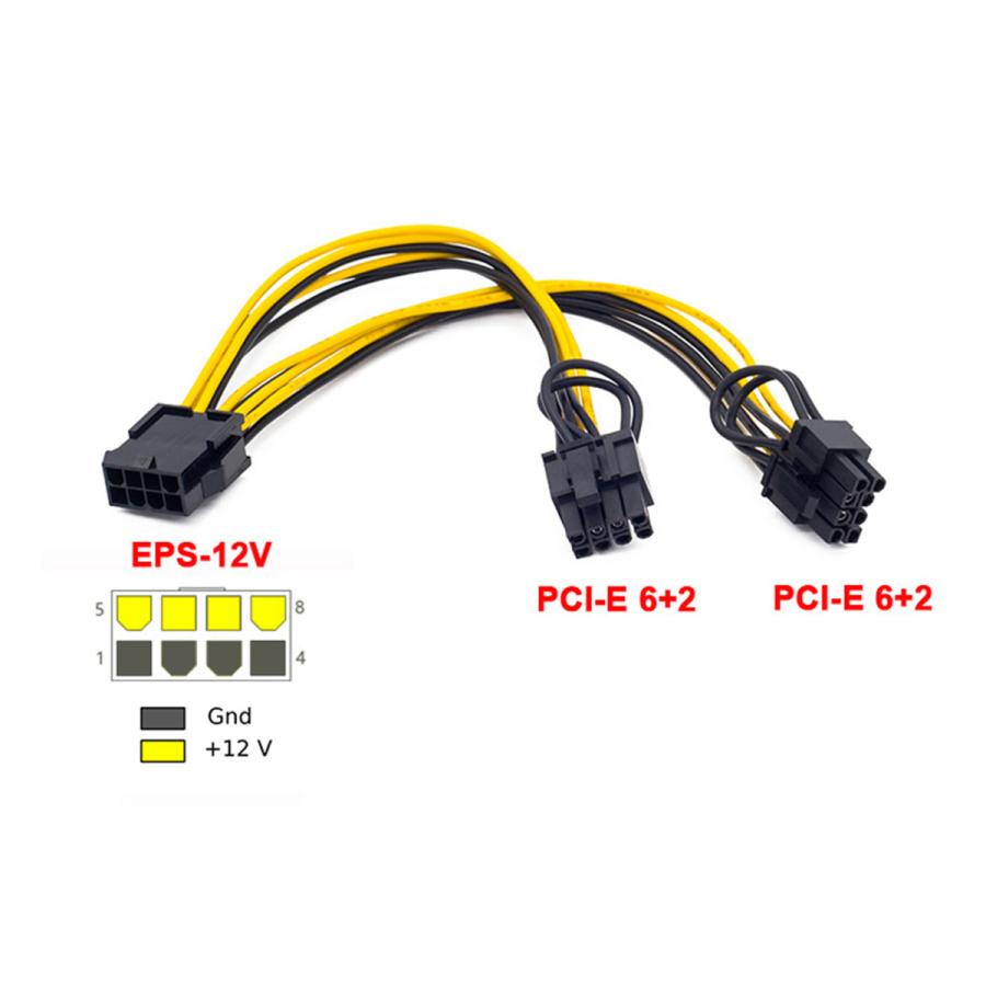 40本 電源変換ケーブル pcie 8PINメス→8PIN両端オス (6+8ピン GPU電源変換ケーブル】PCI-E 電源変換ケーブル CPU 8ピン から PCI-E 8