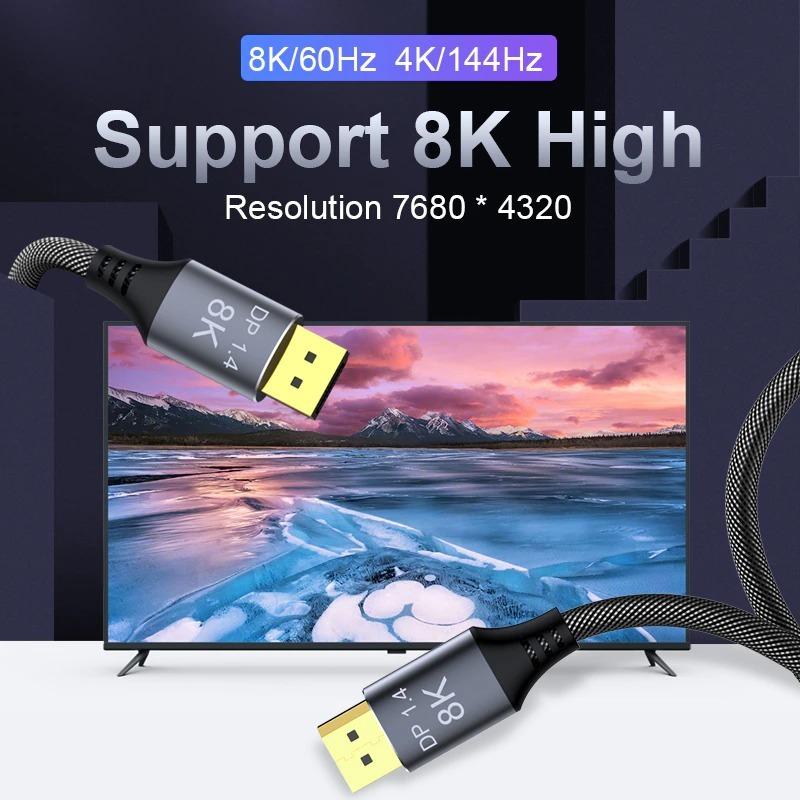 Displayport ケーブル 【8K@60Hz 規格DP1.4 HDR対応】 楽天市場】Displayport ケーブル 8K ゲーミング DP1.4規格