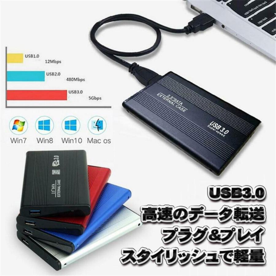USB3.0対応】【アルミケース】 2.5インチ HDD SSD ハードディスク 外