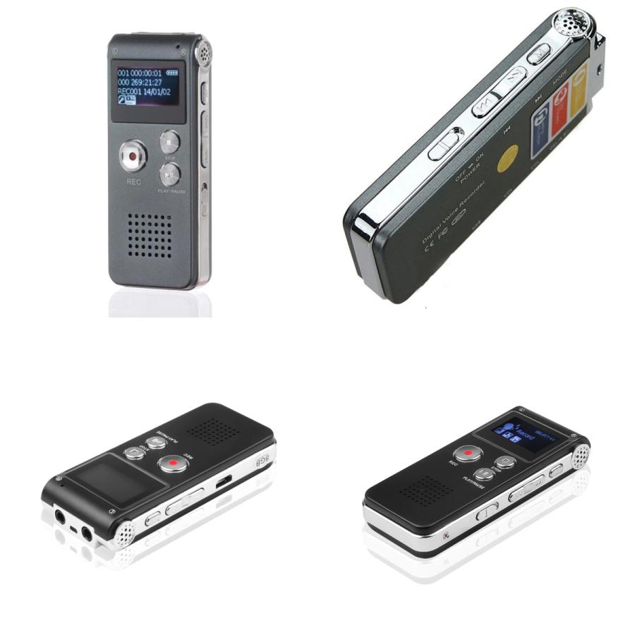 【日本語対応】 高音質 ミニデジタル ボイスレコーダー 録音機 MP3プレイヤー フラッシュメモリー 8GB 録音 ICレコーダーx1 ...