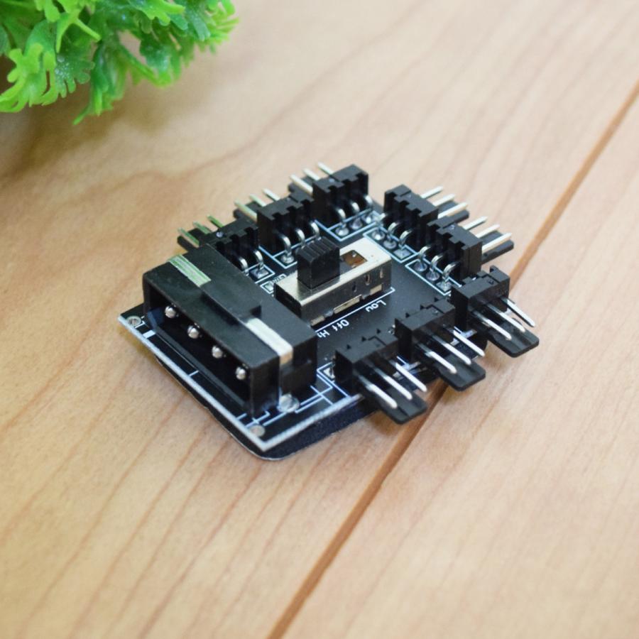 【 IDE電源 】 3pin x 8口 冷却ファン ハブ 3ピンソケット アダプター スイッチ付き｜mechanicspk｜05